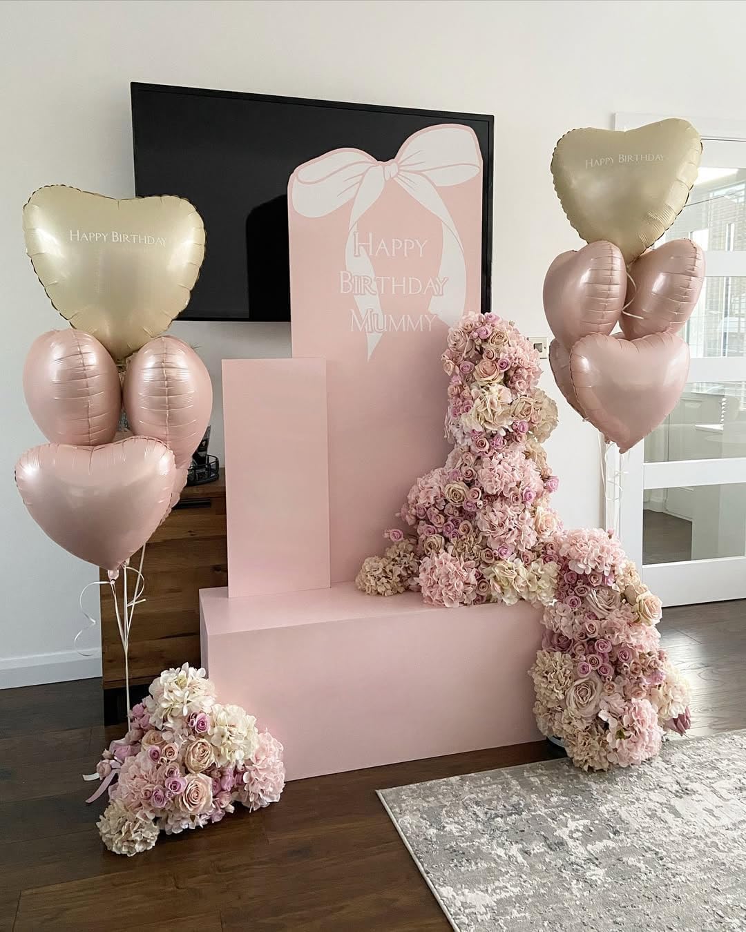 Pink White Heart Balloons,10Pcs Cream Baby Pink Foil Heart Shaped Balloons,18Inch Sand White Helium
