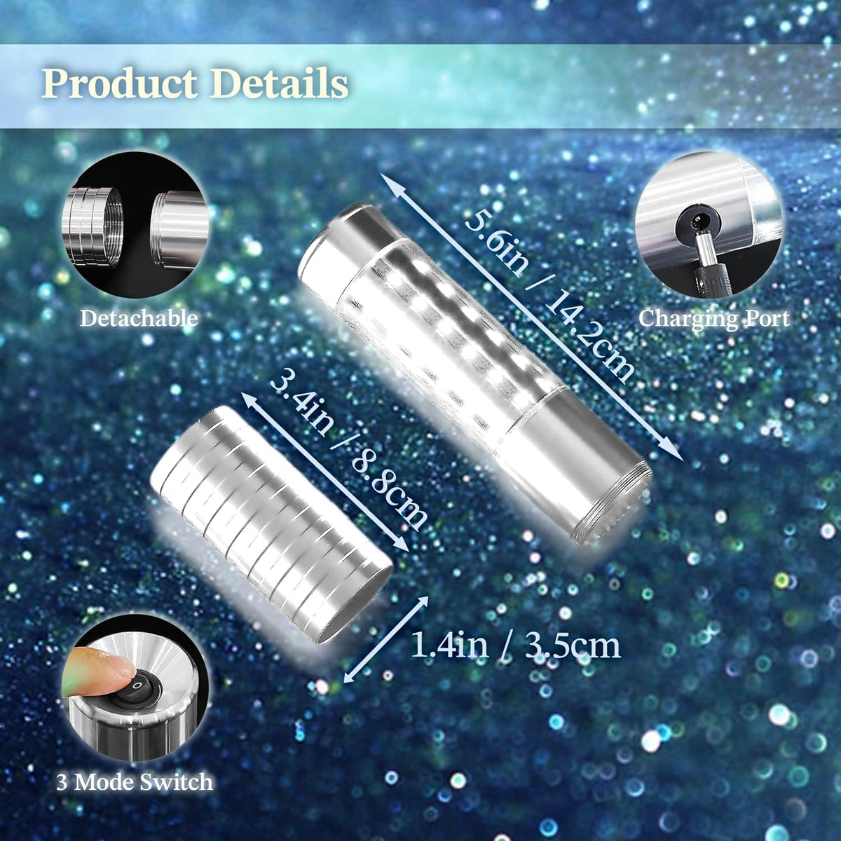 4 Packs Rechargeable LED Strobe Baton Lights Reusable Bottle Service Lights for Liquor Bottles