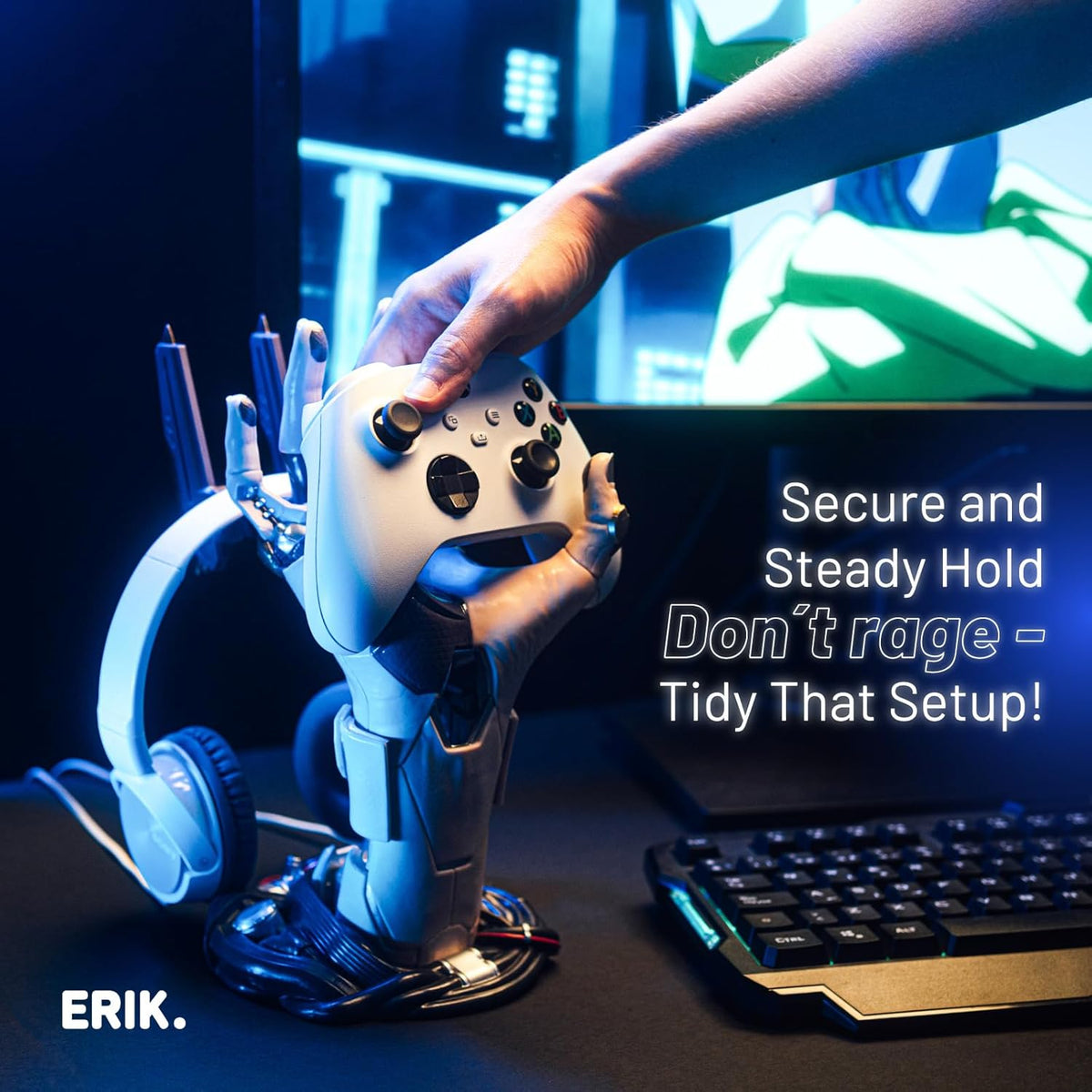 Grupo Erik Cyberpunk Gaming Controller Holder | Gaming Headset Stand | Gaming Stuff & Gaming Room