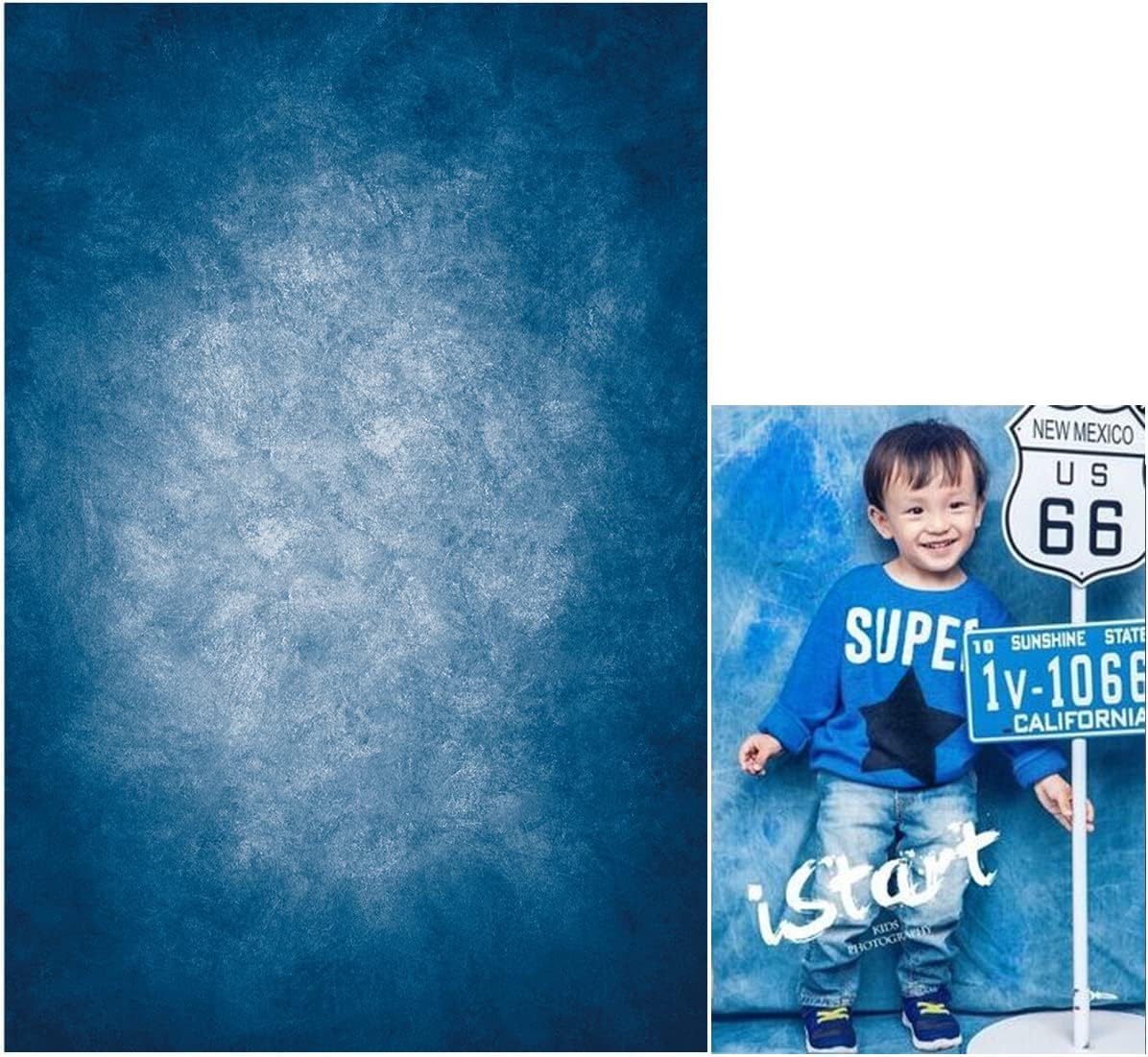 6x9ft Dark Blue Gradient Portrait Photo Backdrops Bright Center Abstract Photography Backdrop for