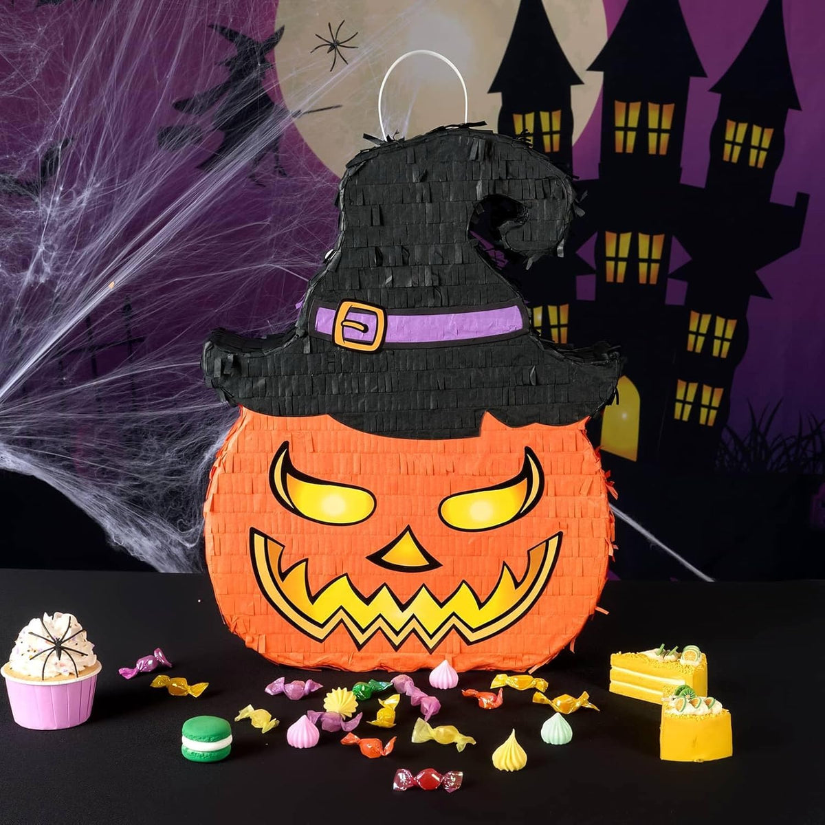 WERNNSAI Halloween Pumpkin Piñata - Wicked Pumpkin Pinata Halloween Jack O Lantern decorations for