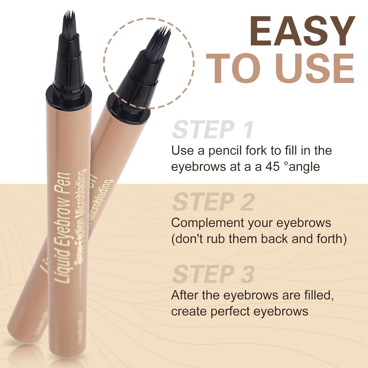 Microblading Brow-Fection Brow Eyebrow Pencil – Angled Brush Tip, Wild Natural Hair-Like Strokes