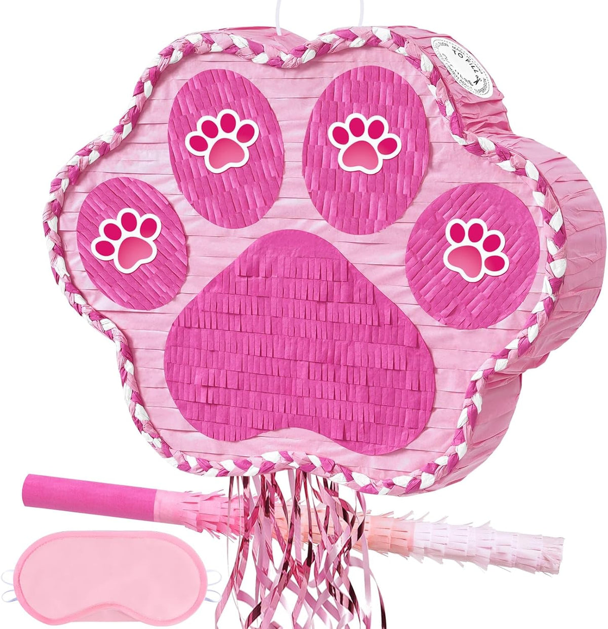 WERNNSAI Pink Dog Paw Pinata - Dog Pinata Pet Theme Party Games Pink Girl Style Puppy Paw Party