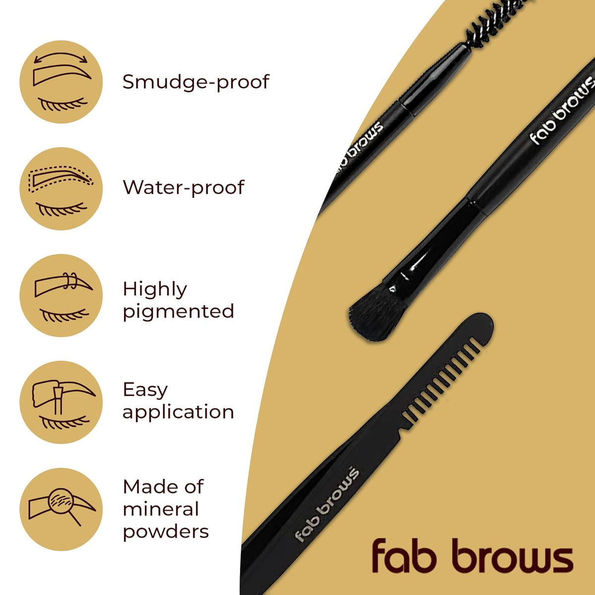 LUX Duo Stencil Eyebrow Kit - The Ultimate Brow Stencil Kit with Duo Brow Powder, Highlighter