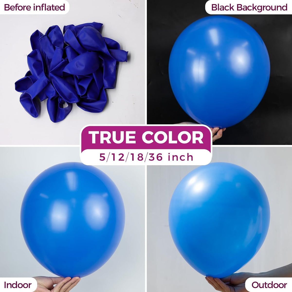 Bezente Royal Blue Latex Party Balloons - 150 Pack 5 inch Matte Small Blue Helium Balloons for