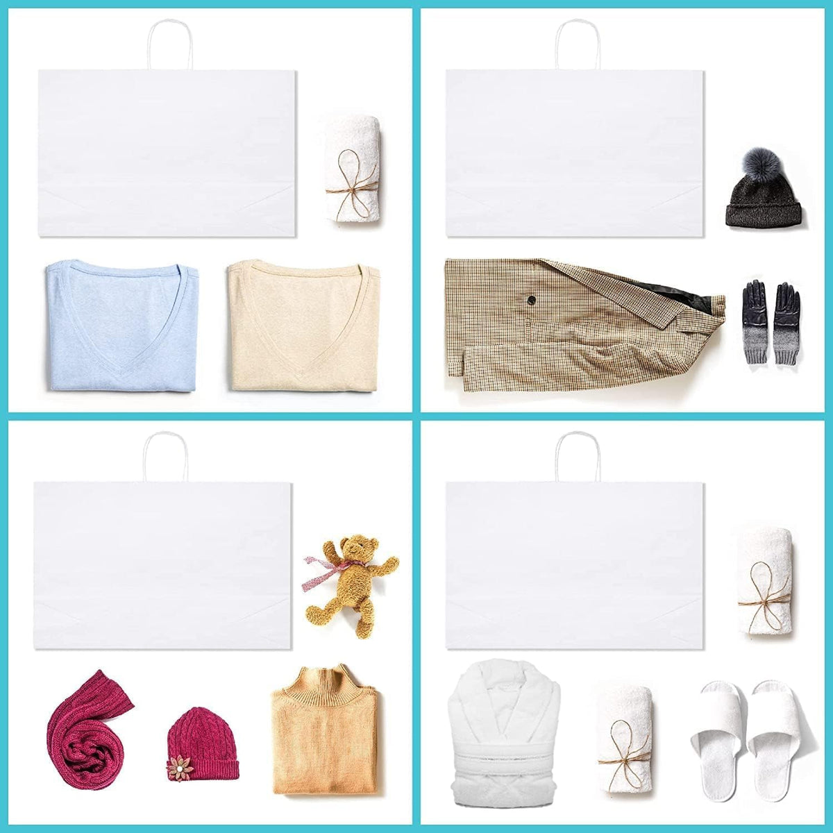 GSSUSA 16x6x12 Inches Large Paper Bags with Handles, 6000 Pack White Paper Gift Bag, Recyclable
