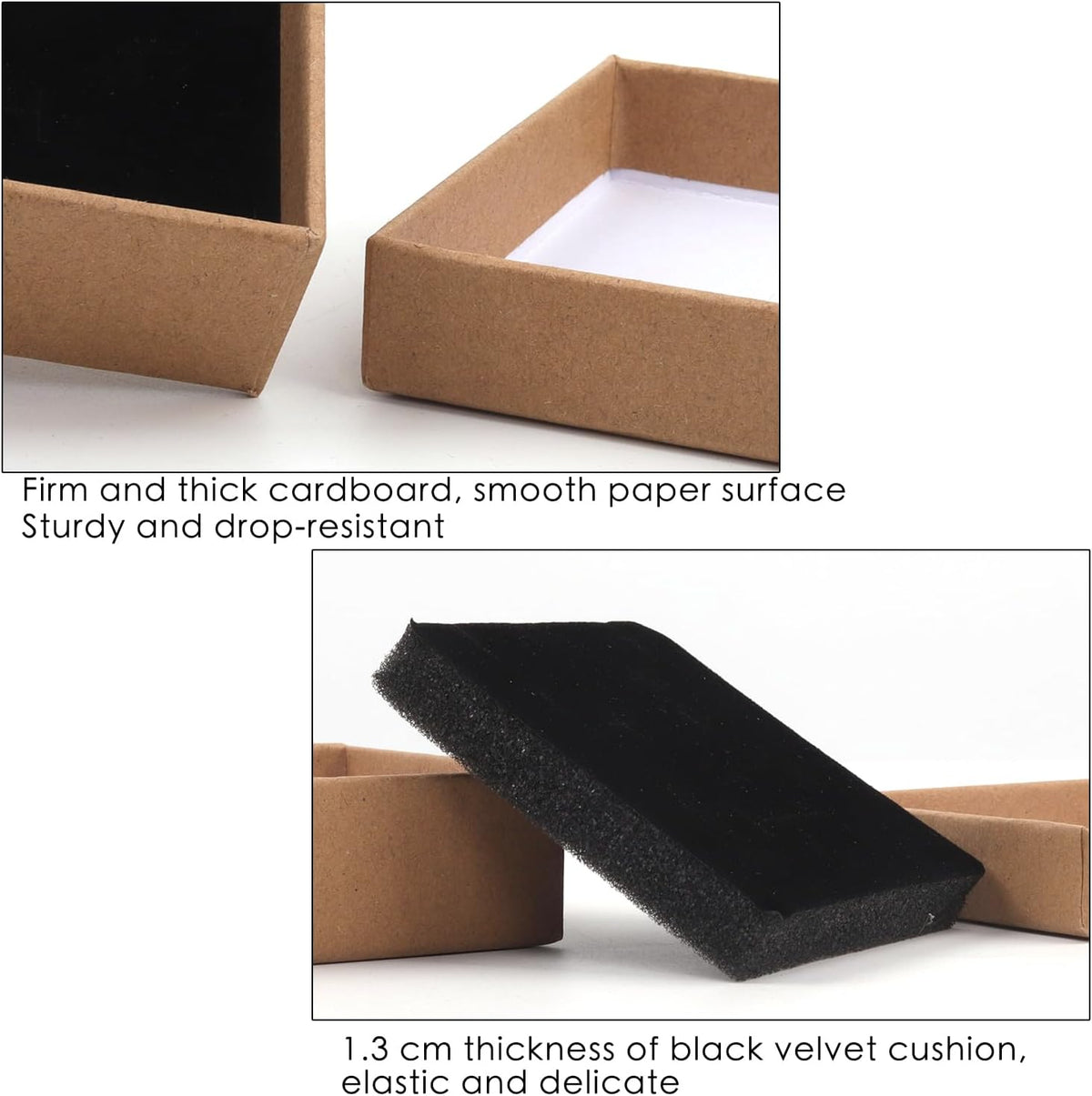 Gift Box Necklace Earring Ring Box Gift Box,12 Pieces Square Cardboard Jewelry Gift Boxes,Cotton
