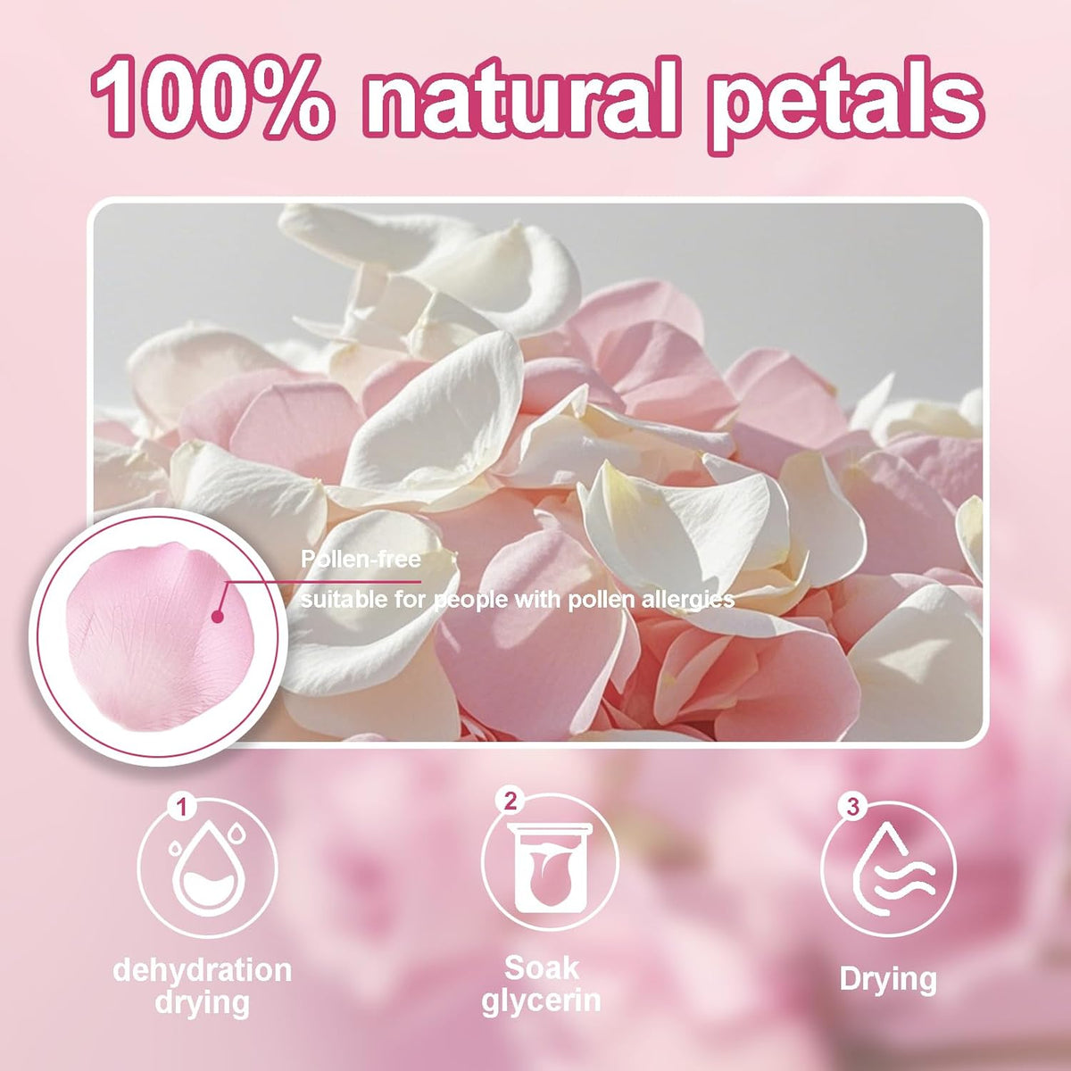 3.5 Oz Dried Rose Petals Wedding Biodegradable Petals, Natural Preservation Real Flower Petals
