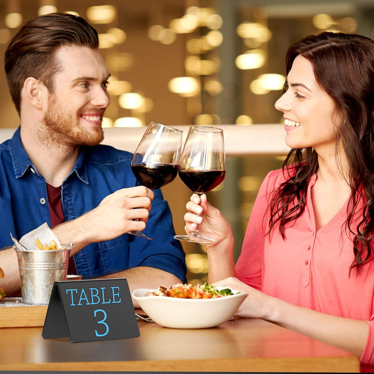 AITEE Mini Tabletop Chalkboard Signs - 10 Pack Acrylic Mini Chalkboards for Food, Weddings