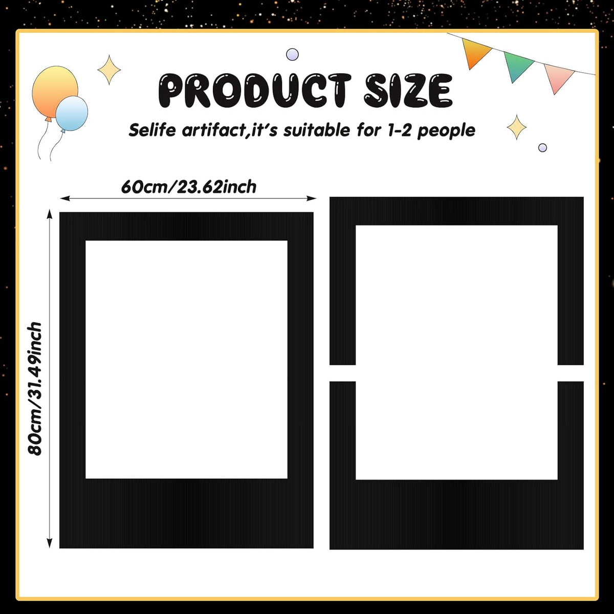 32 x 24 Inch Large Blank DIY Photo Booth Props Picture Frame Party Frame DIY Photo Booth Props