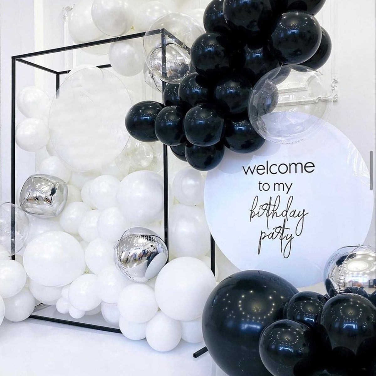 110pcs Black Balloons 12 Inch Black Balloon Arch Kit for Birthday Anniversary Graduation Baby