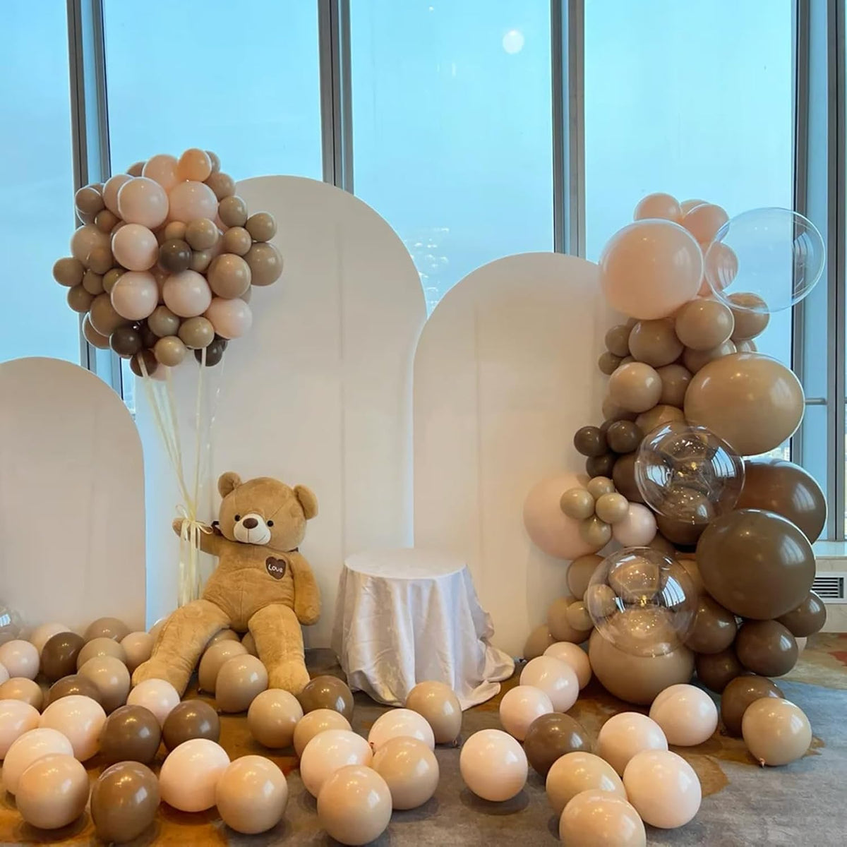 90pack Khaki Balloons Different Size 18/12/10/5 Inch Khaki Balloon Garland Arch Kit for Graduation