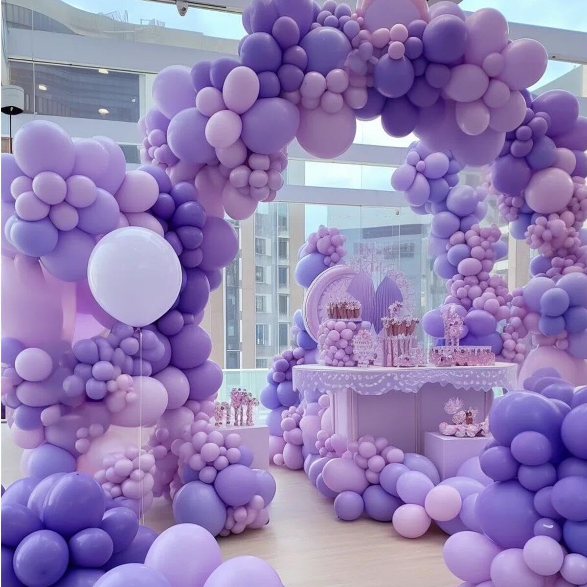 412pcs Pastel Purple Balloon Garland Arch Kit 18 12 10 5 Inch Different Sizes Light Purple Latex