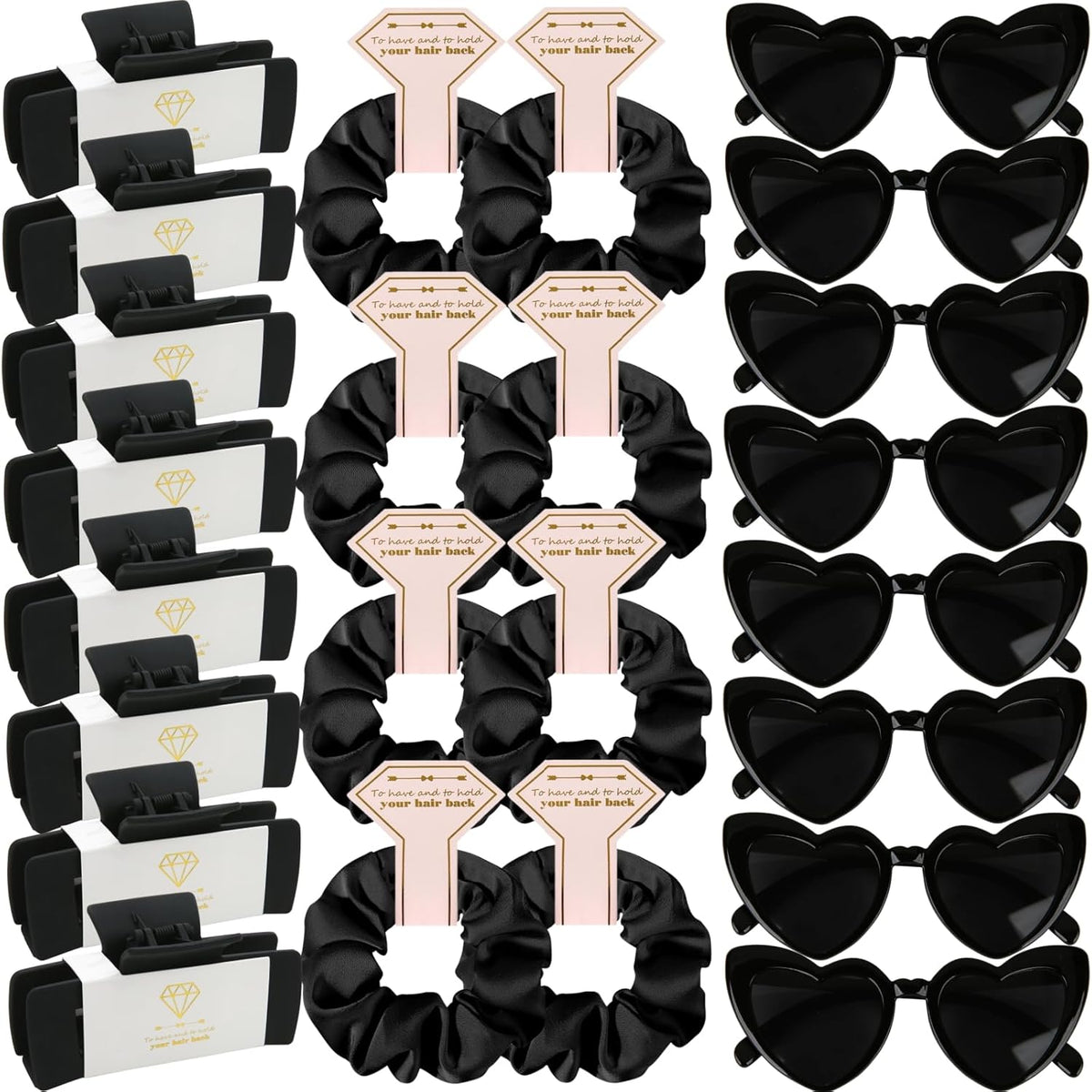 Bridesmaid Scrunchies Proposal Gifts 4.1inch square Hair Claws Bachelorette Hair Clip heart