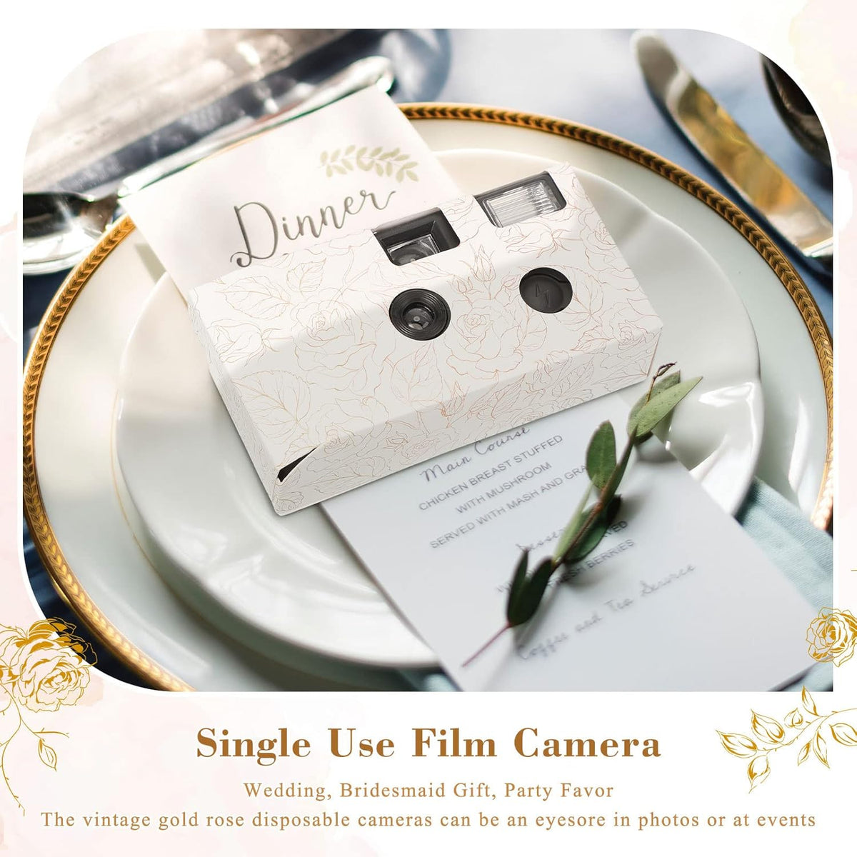 Zhengmy 4 Pack Disposable Camera for Wedding,34mm Single Use Camera with Flash One Time for