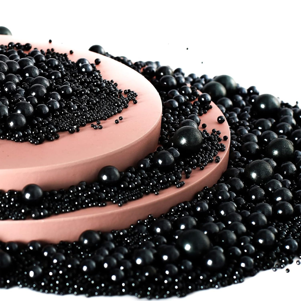 Kasvan Black Pearl Sugar Sprinkles - Edible Candy Pearls 130g/4.58 Oz, Mix Size, Baking Cake
