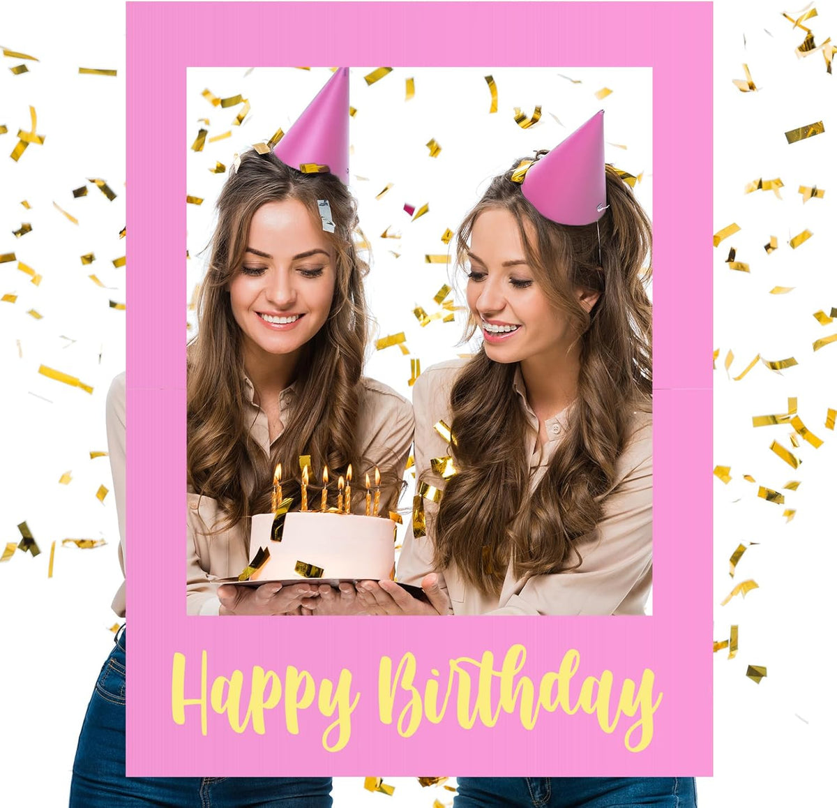 32 x 24 Inch Large Photo Booth Props Picture Frame Happy Birthday Party Frame DIY Cutouts Photo