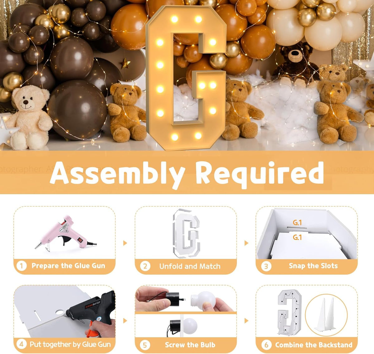 imprsv 4FT Marquee Light Up Letters for Birthday Party Decorations Large Marquee Letters for