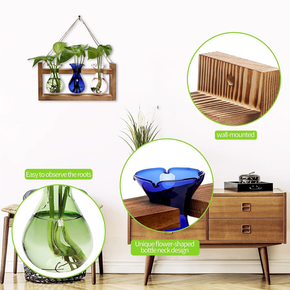 Plant Propagation Station Plant Terrarium Unique Birthday Gifts for Women Home Office Decor Planter