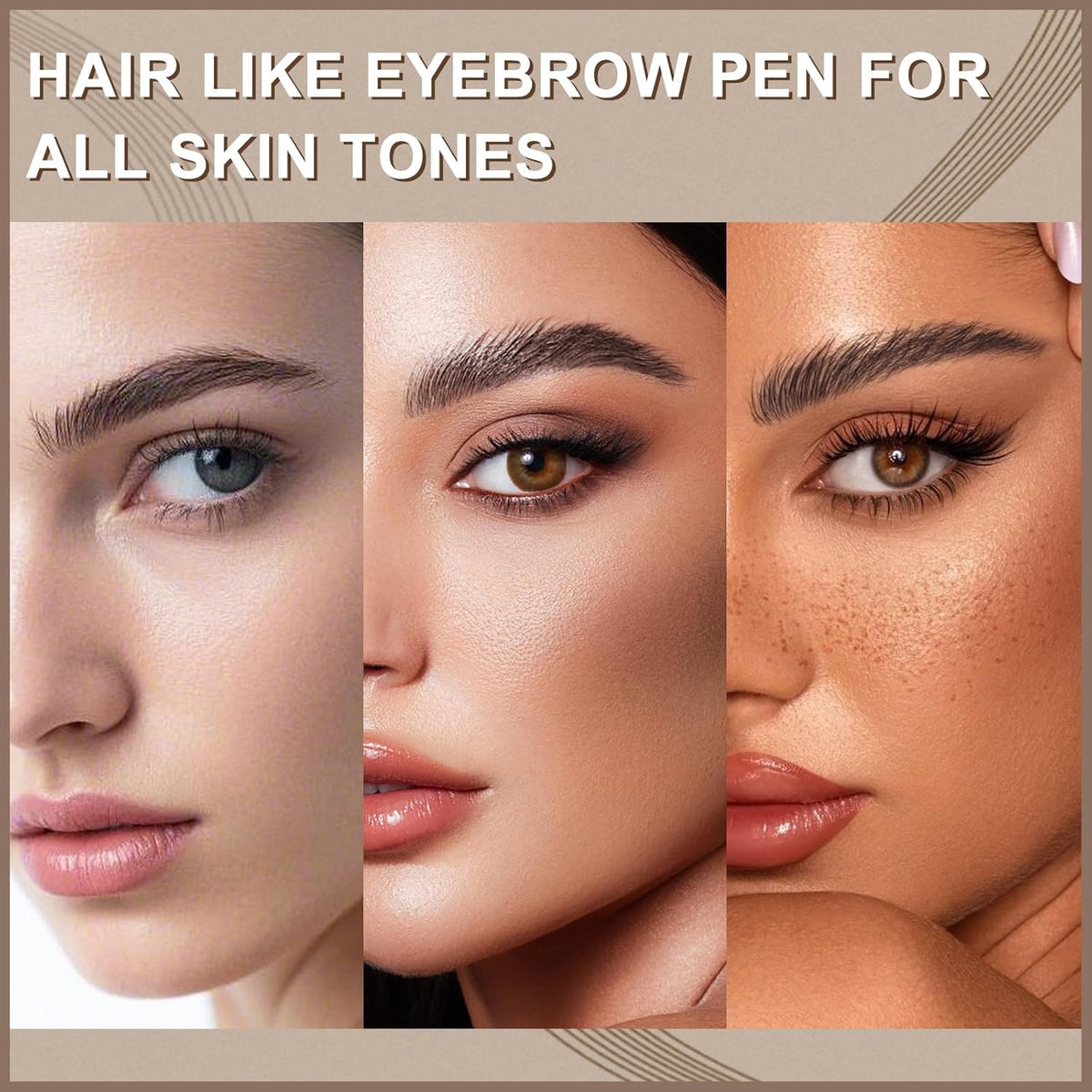 Boobeen 2pcs Waterproof Eyebrow Pen，Dual-Ended Eyeliner Microblading Eyebrow Pencil for Women，Long