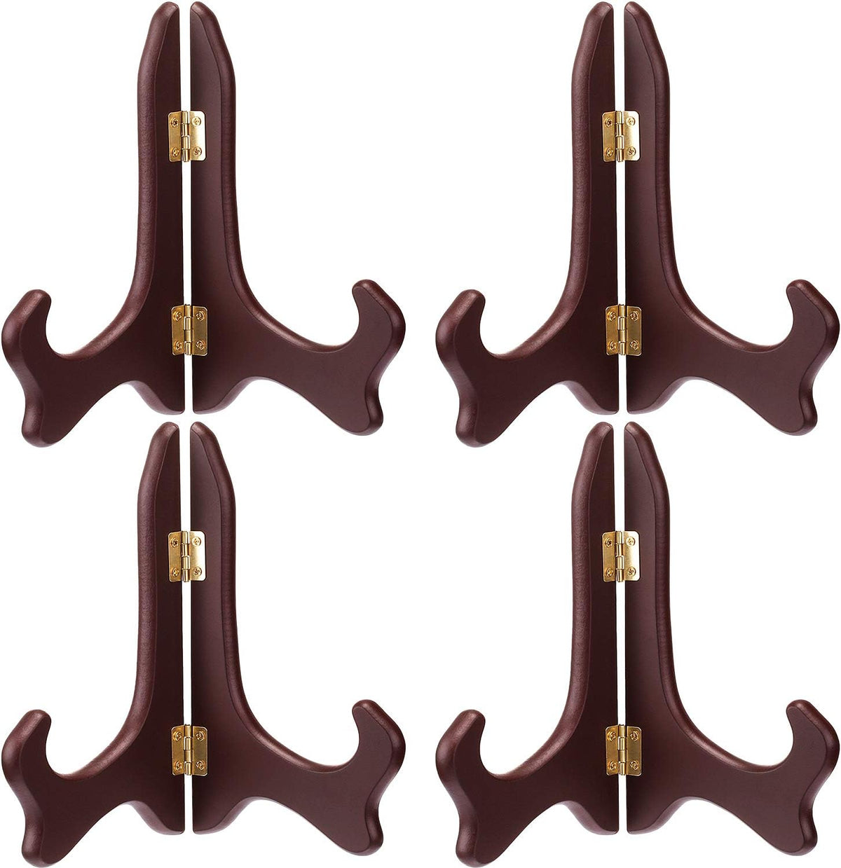 Tatuo 4 Packs Wooden Display Stand Decorative Plate Stands for Display Picture Frame Holder