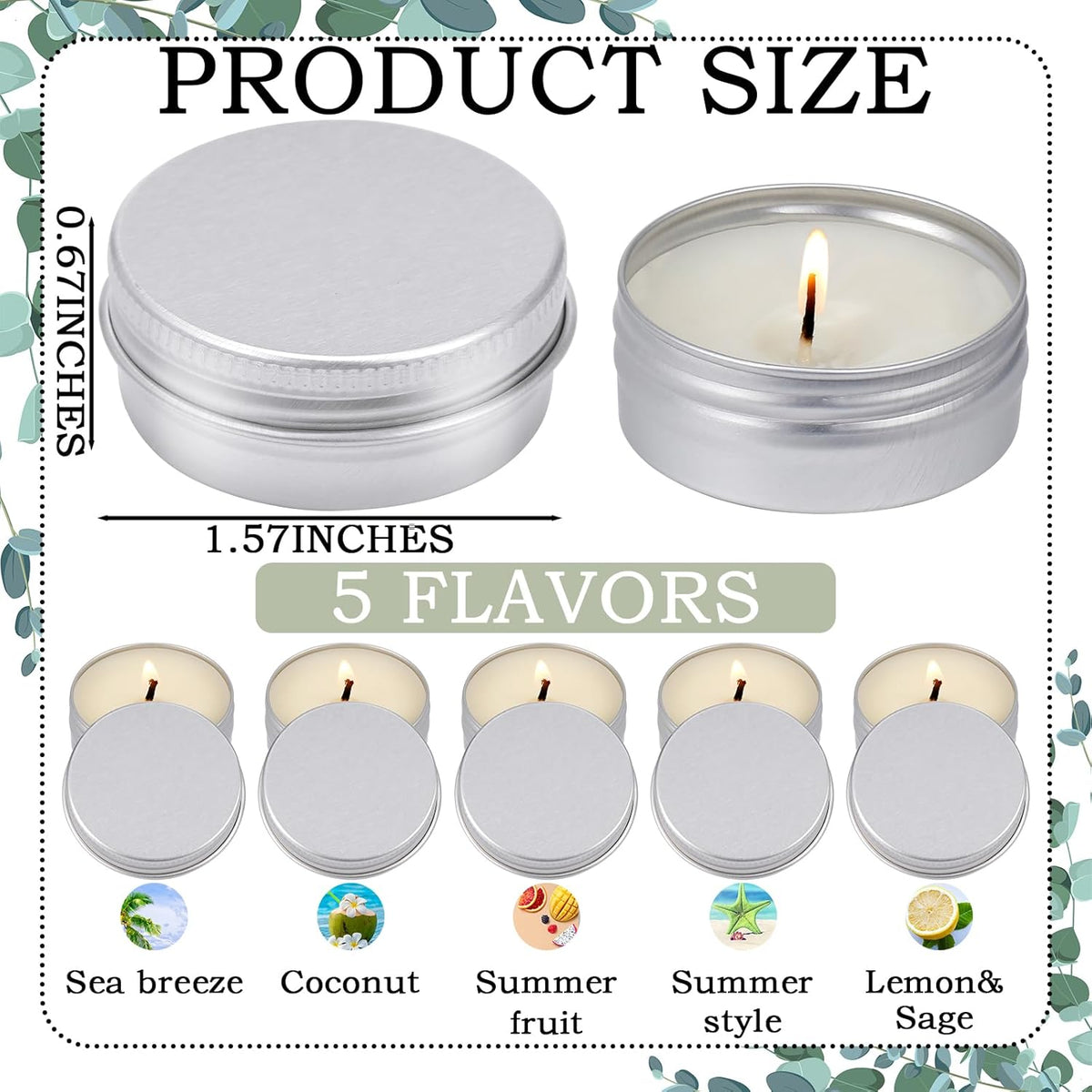 MTLEE 50 Pcs Wedding Scented Candles Gift Travel Tin Candle Aromatherapy Candle for Christmas