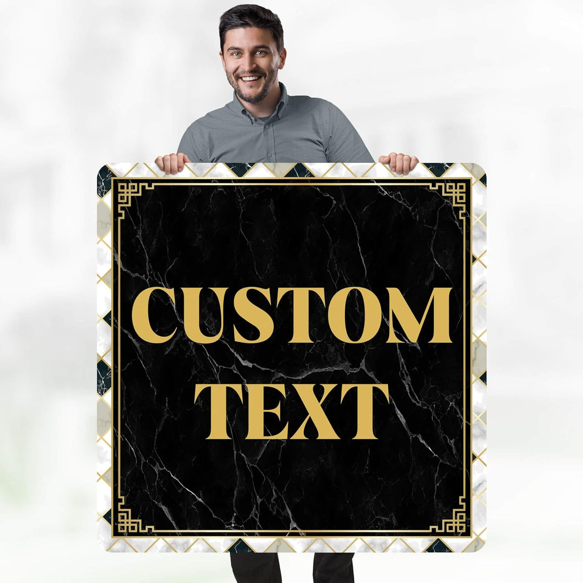 Custom Sign, Custom Street Sign, 11 Font Colors, 13 Font Styles, 4 Hole Options, 22 Sizes, 36x36
