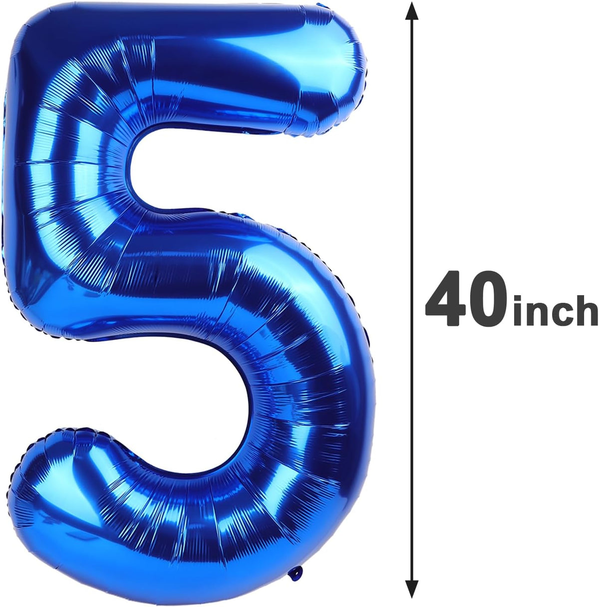 Big Mylar Navy Blue 5 Balloon 40 Inch, 5th Birthday Number Balloon Decorations, Men Boy 15 25 35 50