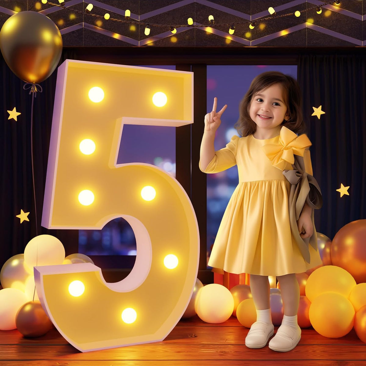 Marquee Numbers 3 Feet Tall Large Light Up Numbers 5th 15th 25th Five is A Vibe Birthday