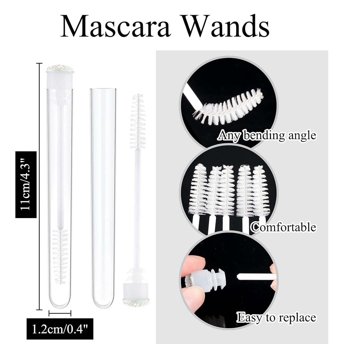 50pcs Lash brush Mascara wands and tubes Spoolies for eyelash extensions Mascara wand tubes scale