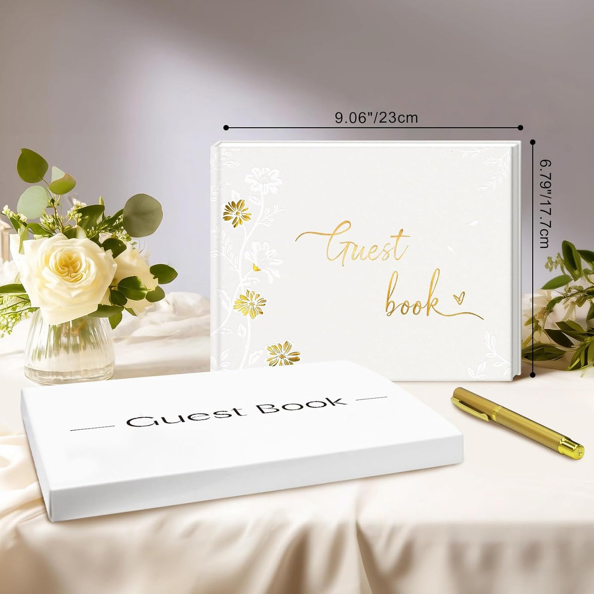FREXISYN Wedding Butterfly Guest Book 9x7'' - Personalized Photo Guestbook with Pens for Reception
