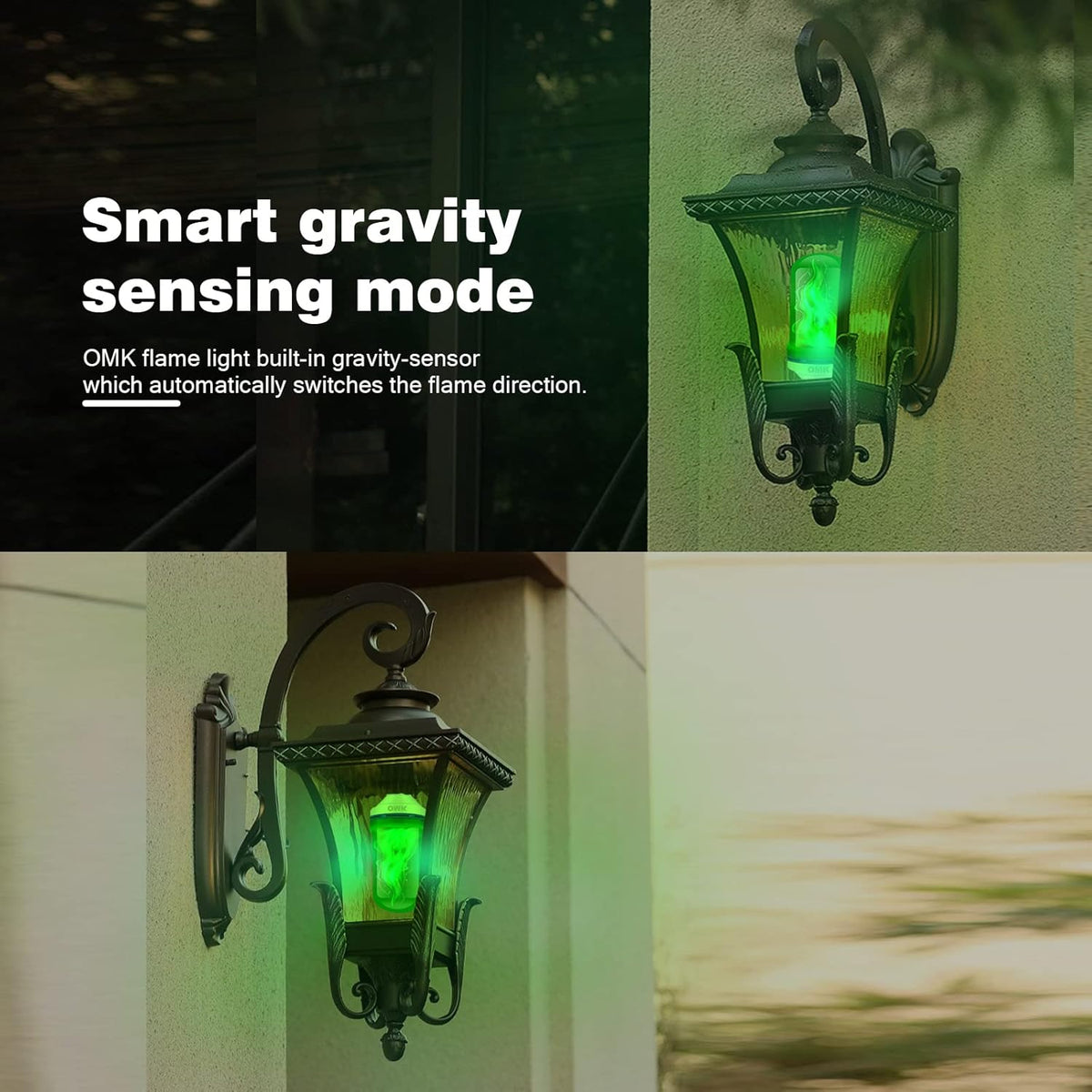 OMK Green Led Flame Light Bulb LED Christmas Decorations Fire Light Bulbs - Upgraded Halloween Bars