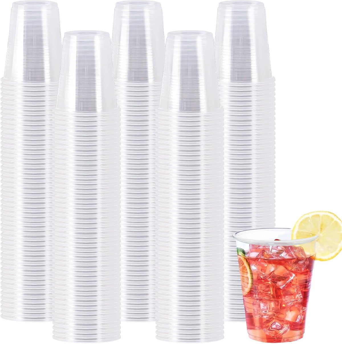 SIUQ 600 Pack 5 oz Clear Plastic Cups, Small Disposable Bathroom Mouthwash Cups, Hot/Cold Beverage