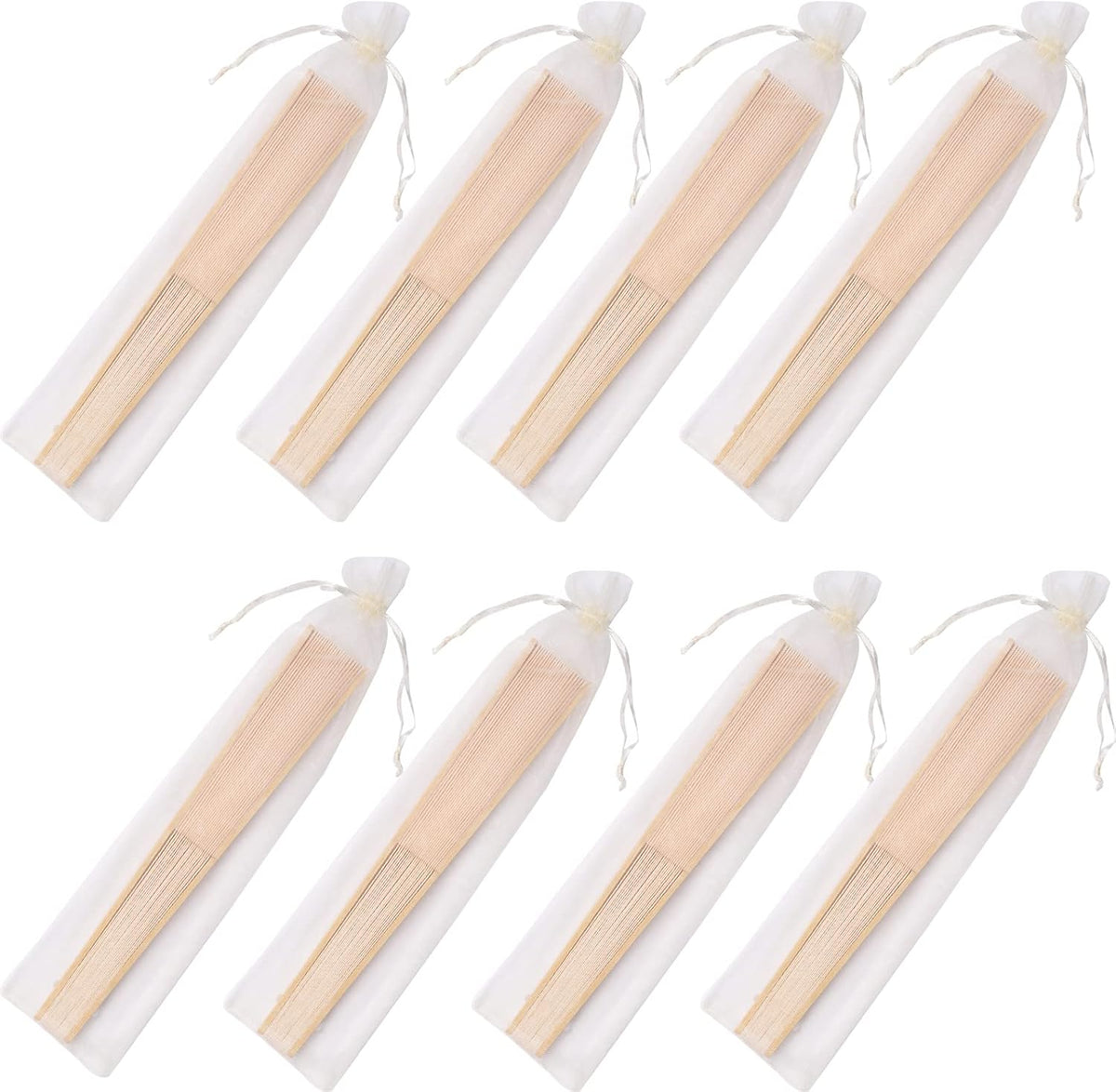 24pcs Imitated Silk Hand Fan Imitated Silk Fabric Bamboo Handheld Folded Fan Bridal Dancing Props