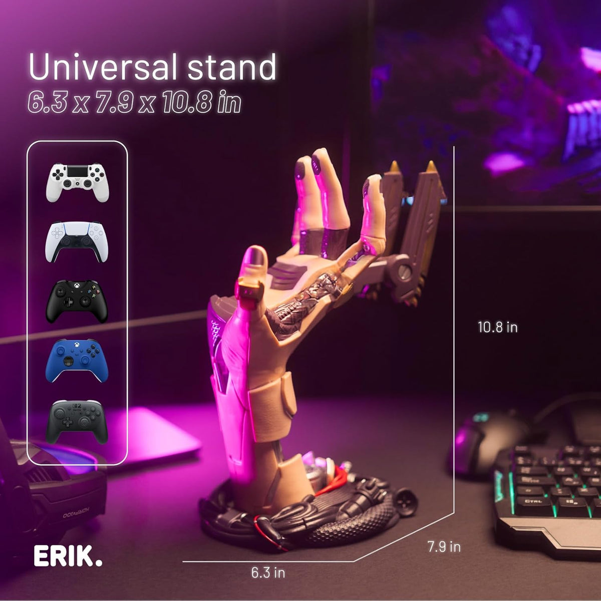 Grupo Erik Cyberpunk Gaming Controller Holder | Gaming Headset Stand | Gaming Stuff & Gaming Room