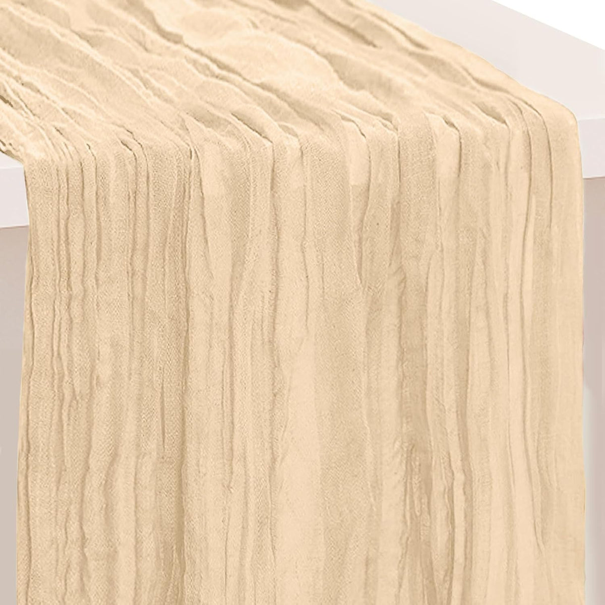 1 Pack Nude Cheesecloth Table Runner 35x120 Inch 10Ft Rustic Gauze Cheese Cloth Table Runner Sheer