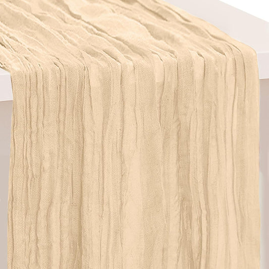 1 Pack Nude Cheesecloth Table Runner 35x120 Inch 10Ft Rustic Gauze Cheese Cloth Table Runner Sheer
