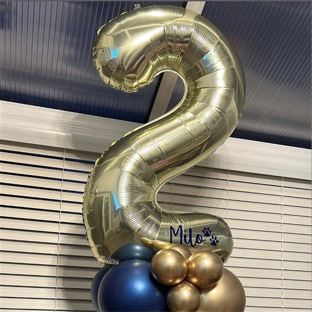 Champagne Gold Number 6 Balloon, 40In Large Foil Number Balloons Set 0-9 for Women, Self Inflating