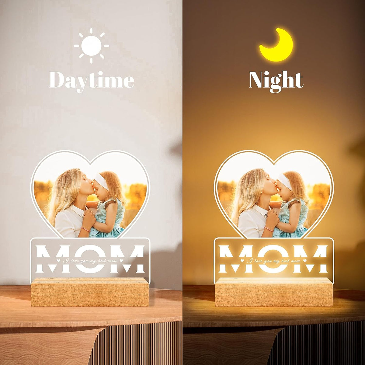 Personalized Gifts for Mom from Daughter and Son, Custom Picture Frames with Photo, Custom Photo
