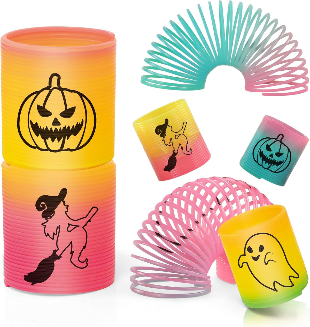 36 Packs Spring Rainbow Magic Fidget Stress Coil Mini Springs Bulk Toys Party Favor Birthday