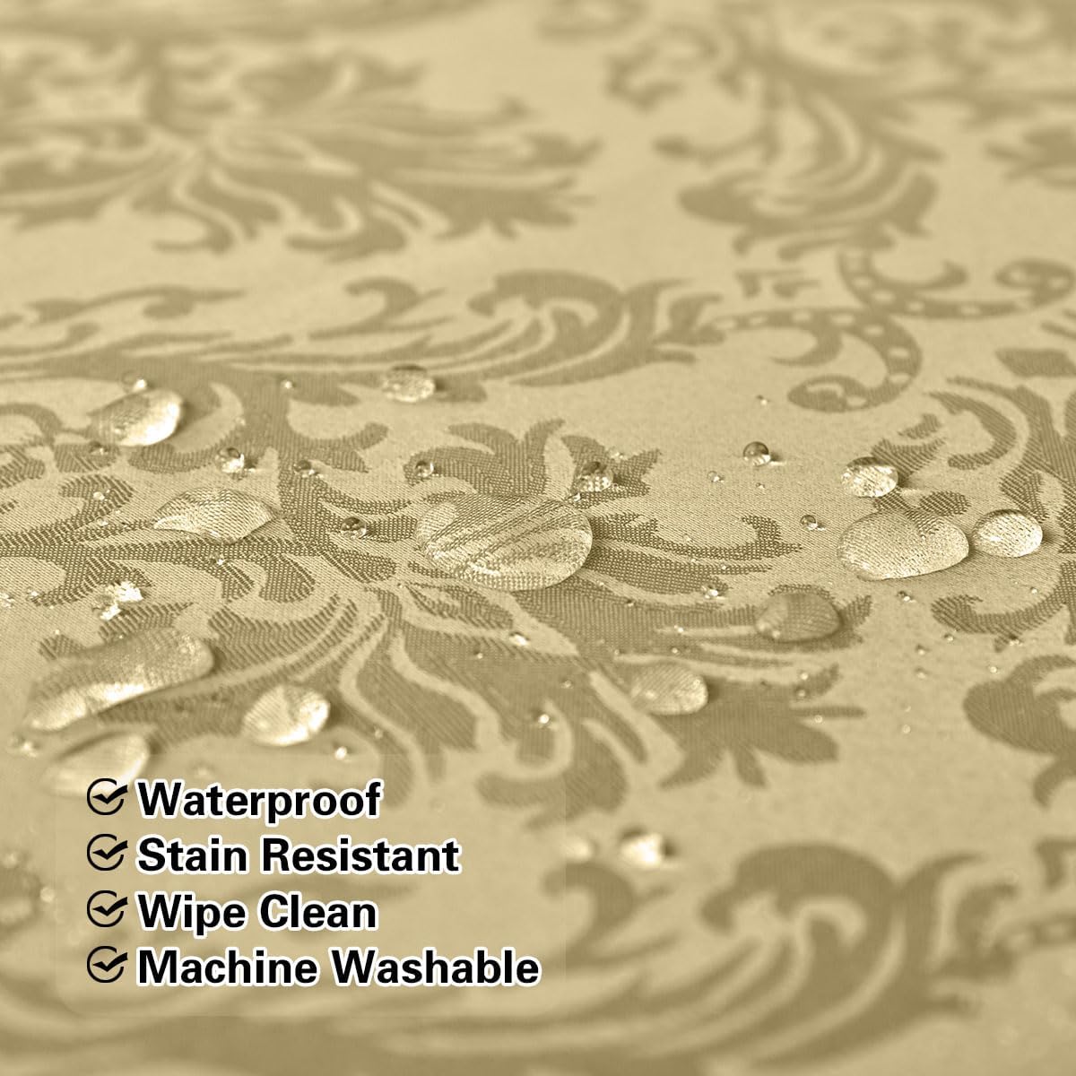 SASTYBALE Jacquard Tablecloth Rectangle 60 x 102 Inch, Waterproof Oil Proof Wrinkle Free Damask