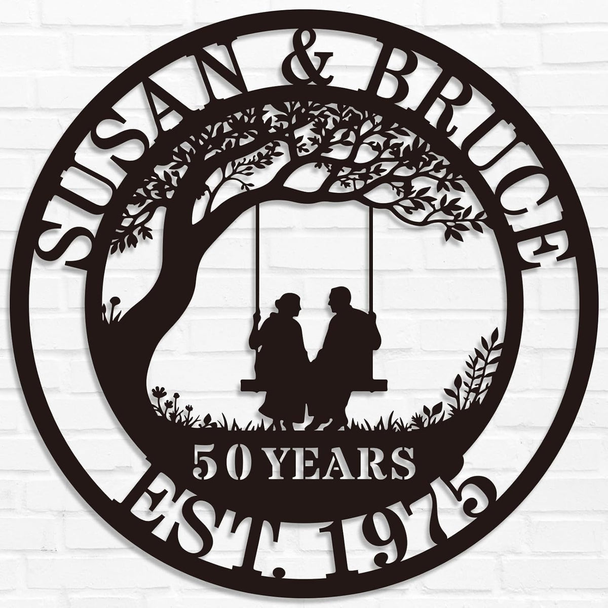 Personalized Wedding Anniversary Sign Gifts,Custom 50th 40th 65th 60th 25th 20th 10th 5th 70th