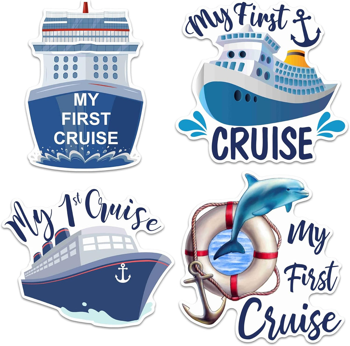 Hoteam 4 Pcs My First Cruise Door Decorations Magnetic Large My 1st Cruise Door Magnets Decor Funny