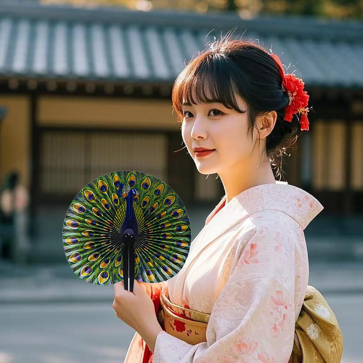 20 Pcs 10" Safari Print Peacock Fans Decorations Animal Folding Paper Hand Fans Bulk for