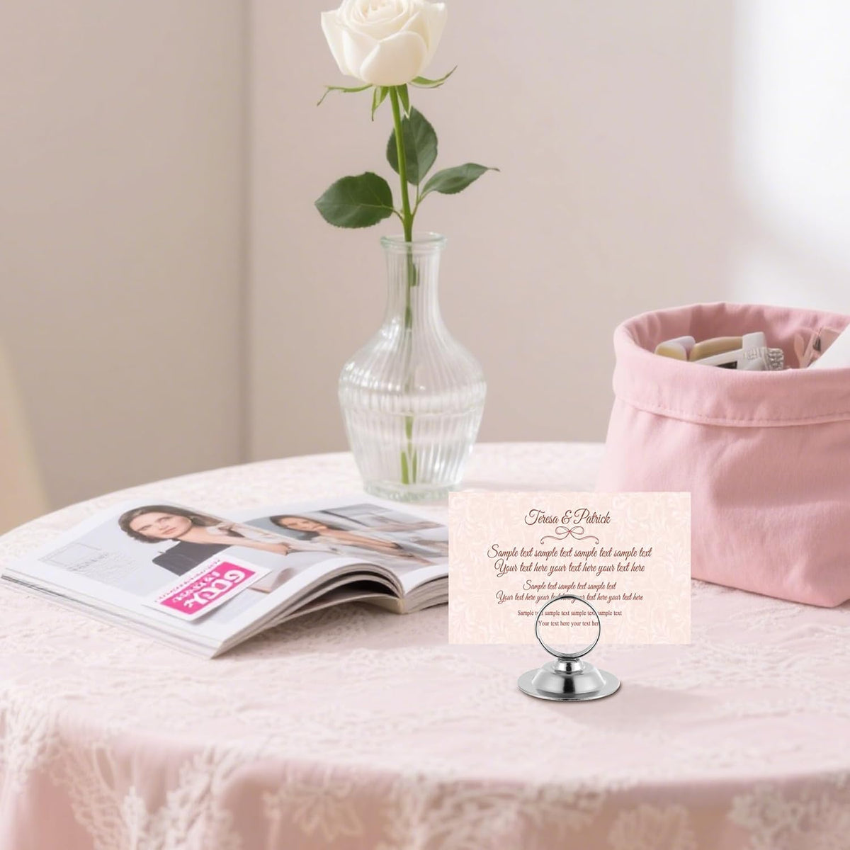 Urban Deco 16 PK Table Card Holder Place Card Holders Steel Card Holders for Photos, Food Signs