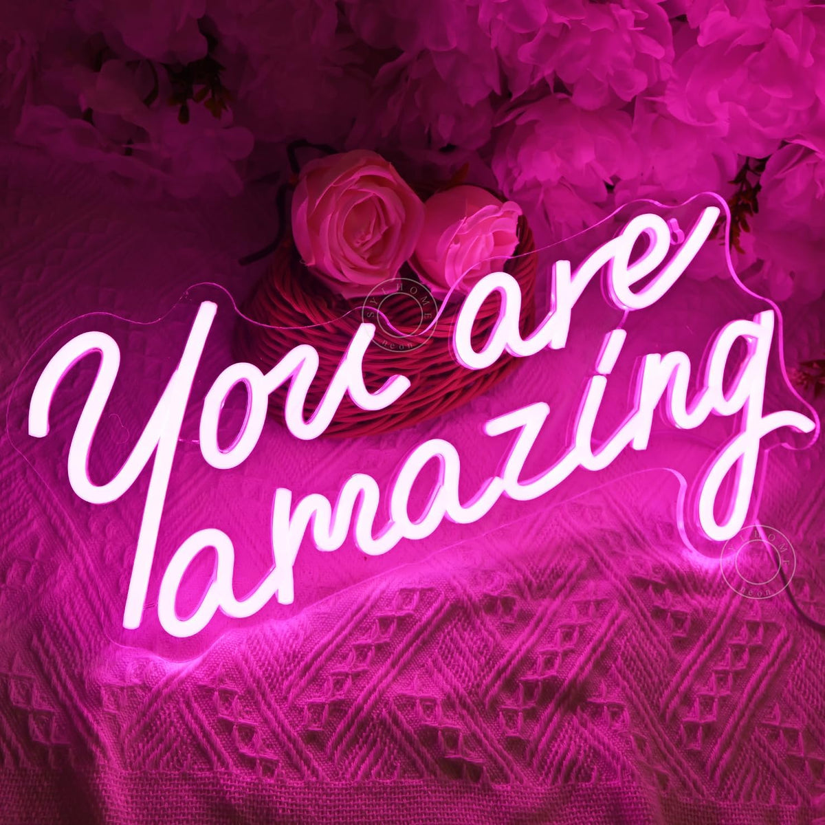 SYLHOME Pink You Are Amazing Led Neon Light Sign Girls Bedroom Kids Room Wall Decor Sign Wedding