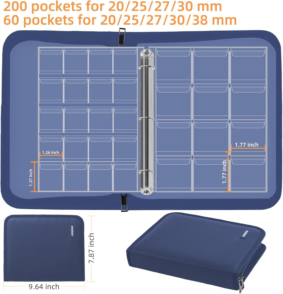 Coin Collection Book for Collector,260 Pockets Fireproof Coin Collection Holder Album,Coin