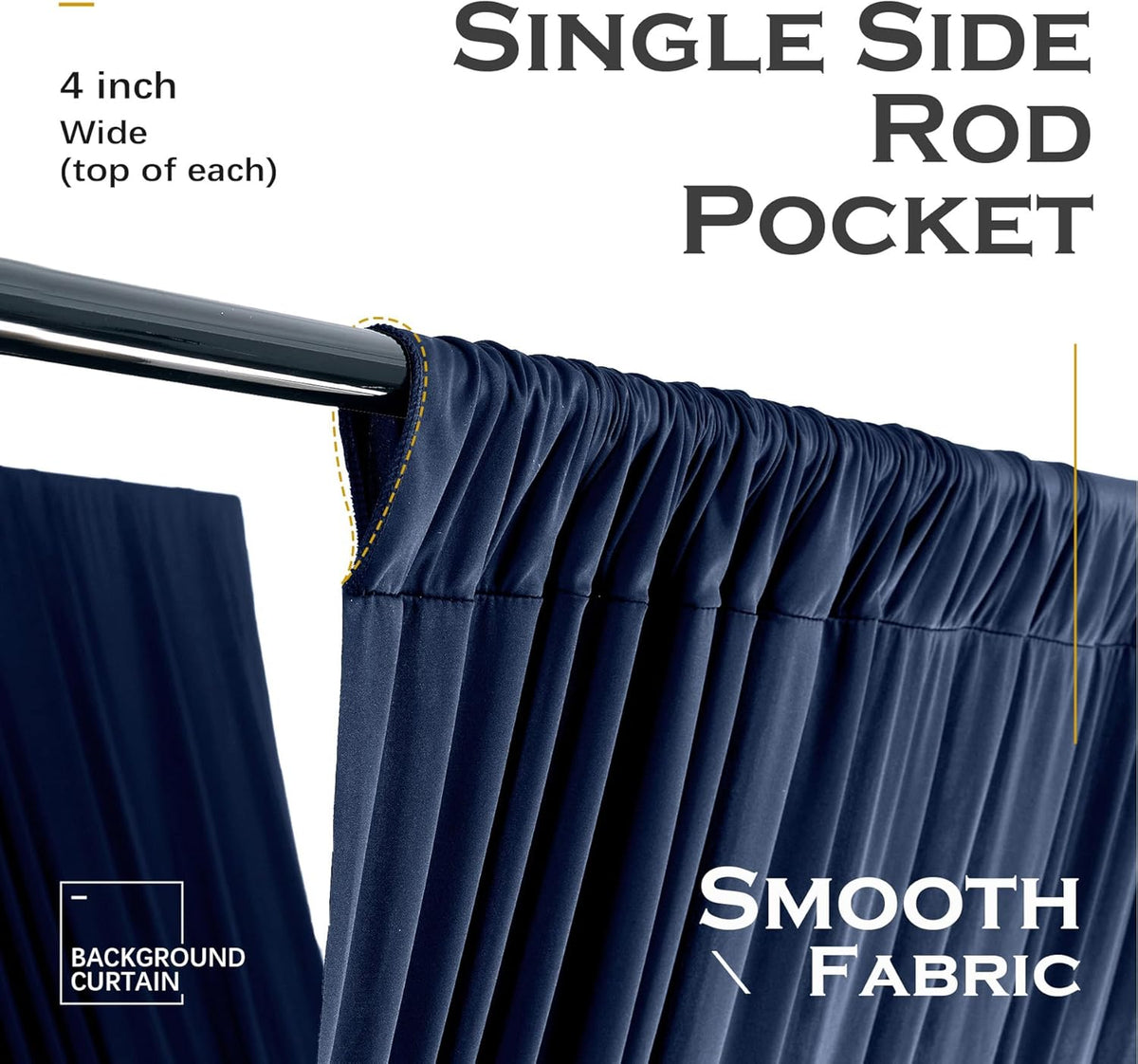 PartyVillage 2 Panels 5ftx30ft Navy Blue Ceiling Drapes for Wedding Parties – 30 FT Extra Long