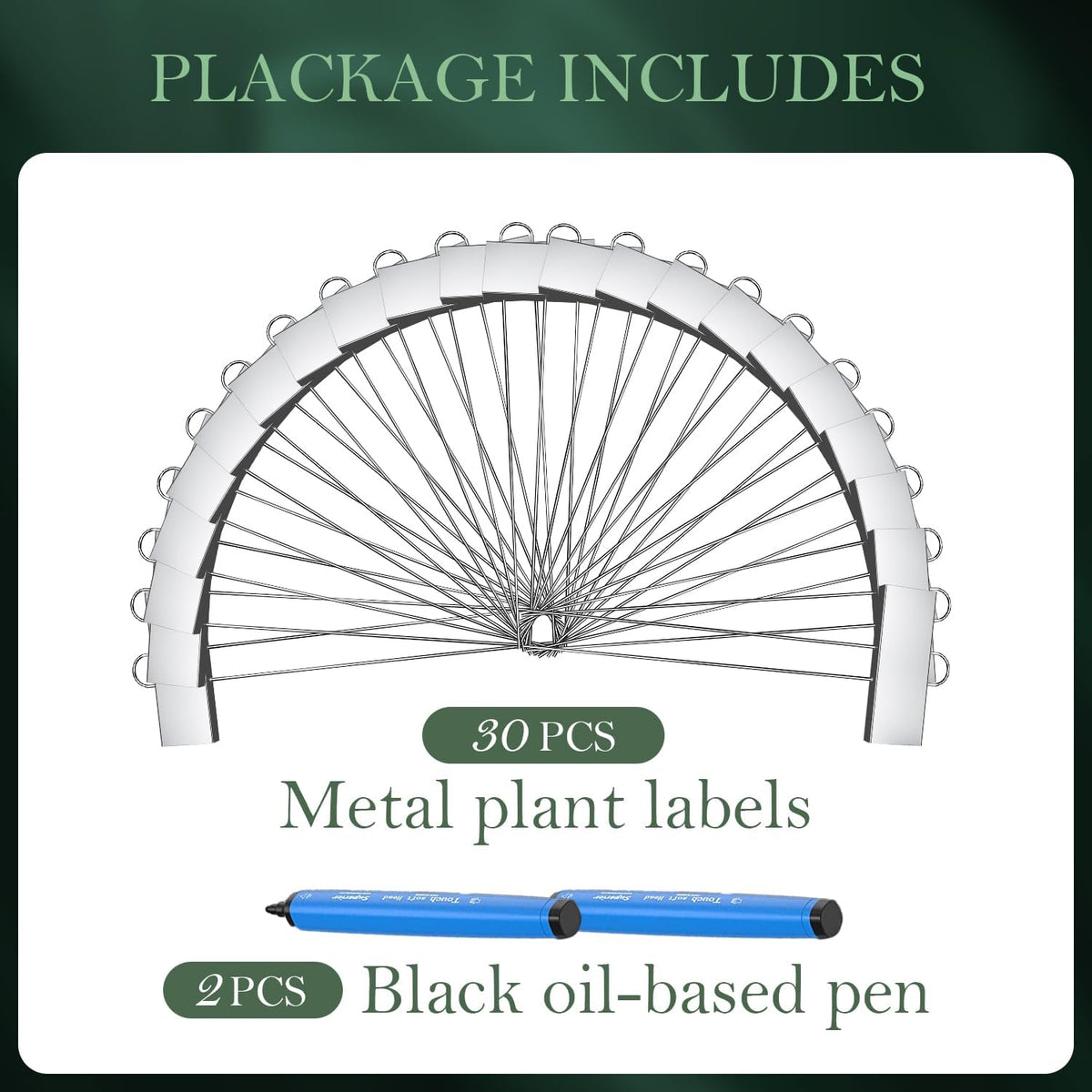 30 Pack Metal Plant Labels for Outdoor Garden Waterproof Plant Markers, Labels Garden Markers for