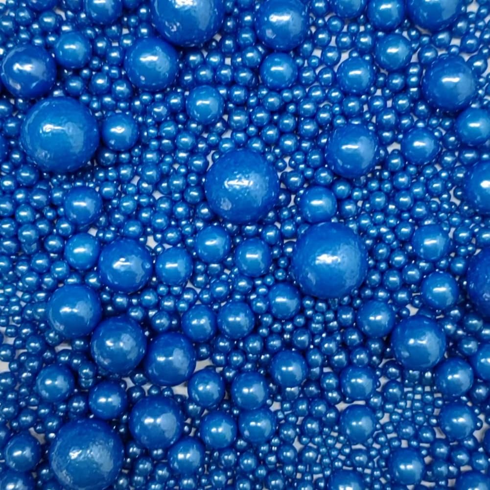 Edible Pearl Sugar Sprinkles Royal Blue Candy Mixing Size Baking Edible Cake Decorations Cupcake